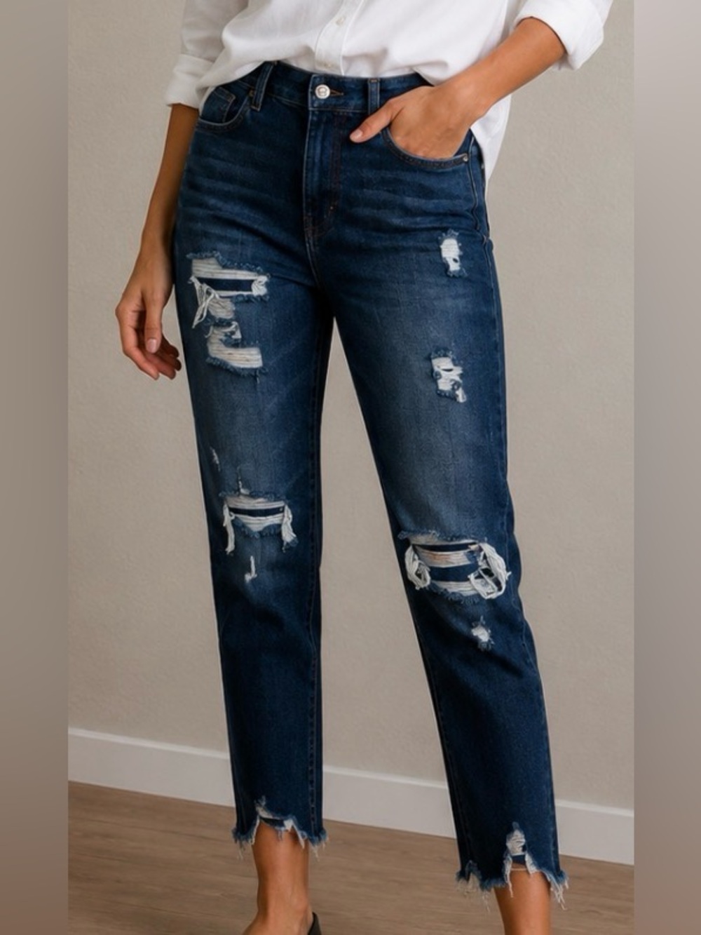 American Eagle Jeans Curvy Highest Rise Distressed Jegging Vintage X Short Fray